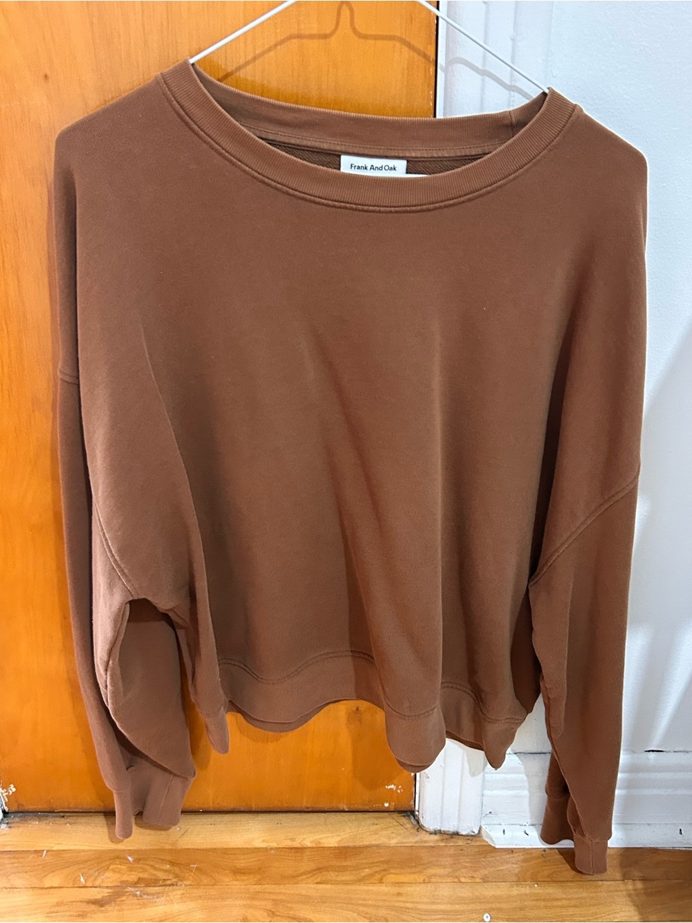 Frank & Oak Rich Brown Crewneck Sweatshirt